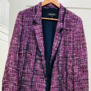 Escada Pink Bouclé Tweed Blazer Jacket | Classic Luxury | Made in Germany